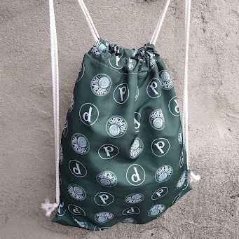 Mochila Saco com Forro Palmeiras academia, caminhada, passeio