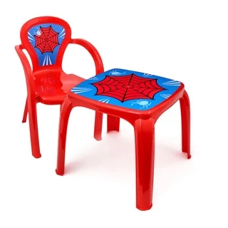 Kit Mesinha Infantil E 1 Cadeiras Menino Aranha Homem Usual