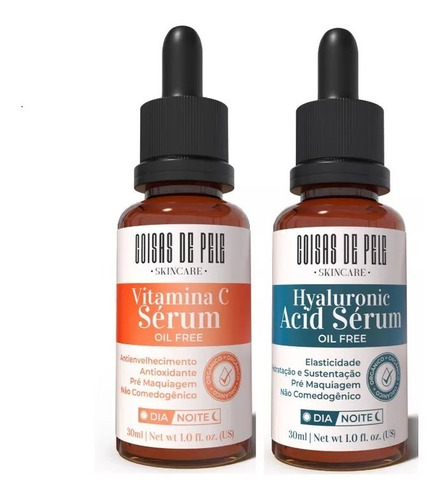 Kit Serum Facial Vitamina C E Hyaluronic Acid - 30ml Cada | Shopee Brasil