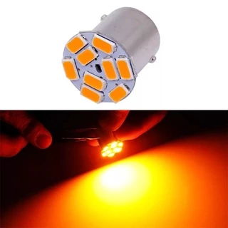 Lâmpada Led BAU15s Py21w 1 Polo 12V Amarelo Âmbar Luz de Seta pisca alerta