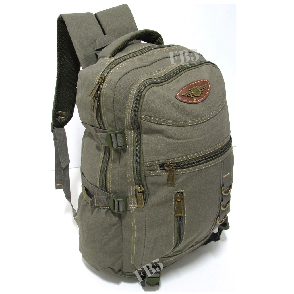 Mochila Lona De Algodão Masculina Feminina 40 Litros Expansiva