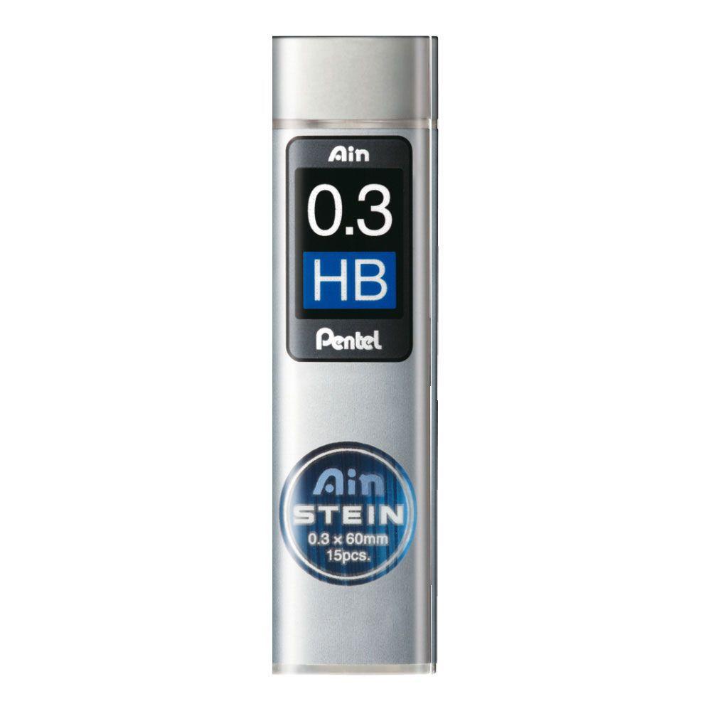 Mine Per Matita Automatica Pentel Ain Stein | Grado 2B, Spessore 0.3 Mm | Confezione Da 3 Tubi (45 Mine Totali)
