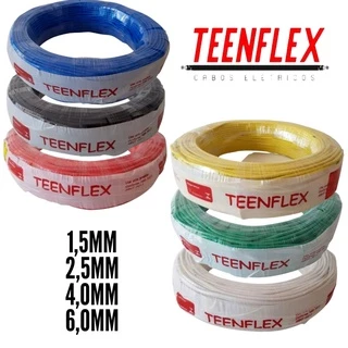 Rolo 100 metros Cabo Flexível- 750V Cabos Flexíveis Elétrico - 1,5 - 2,5 - 4 e 6mm (Todas as Cores)