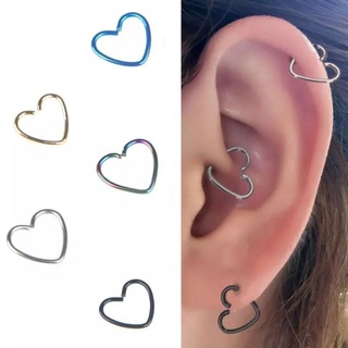 Kit com 12 unidade 8mm Piercing Helix Lobulo Coração Conch Tragus Prata -Dourado - Preto Aço Unissex Masculino femino Fashion Top Promação Pronta Entrega