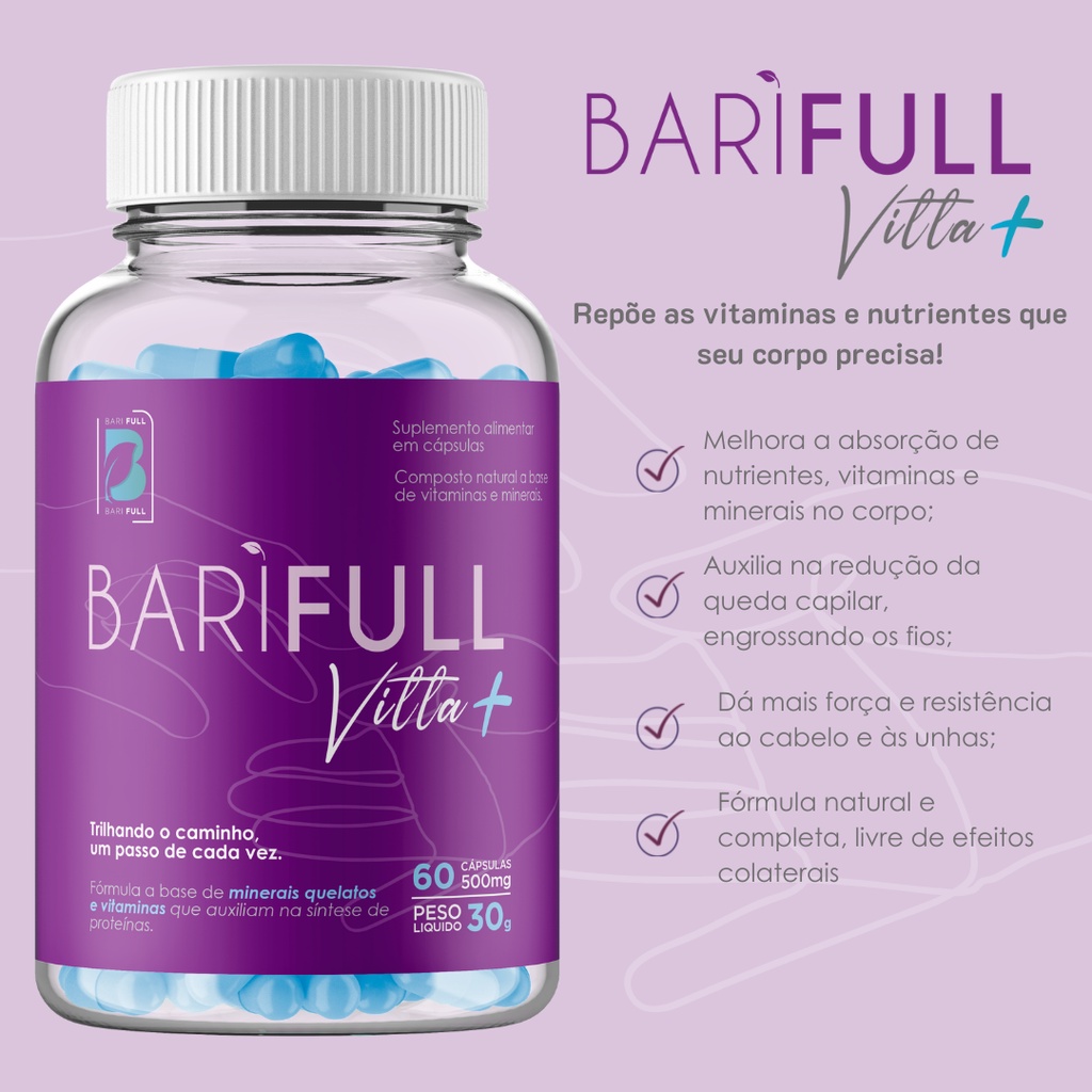 Barifull Vitta Suplemento vitaminico pós bariátrica Cirugia bariátrica Polivitaminico