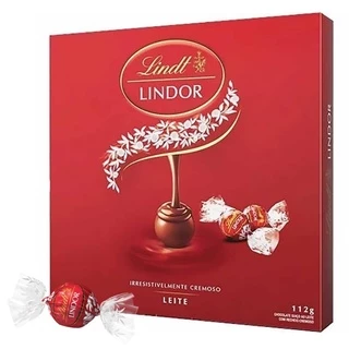 Bombom de Chocolate Suico Lindt Lindor, 1 Caixa de 112g