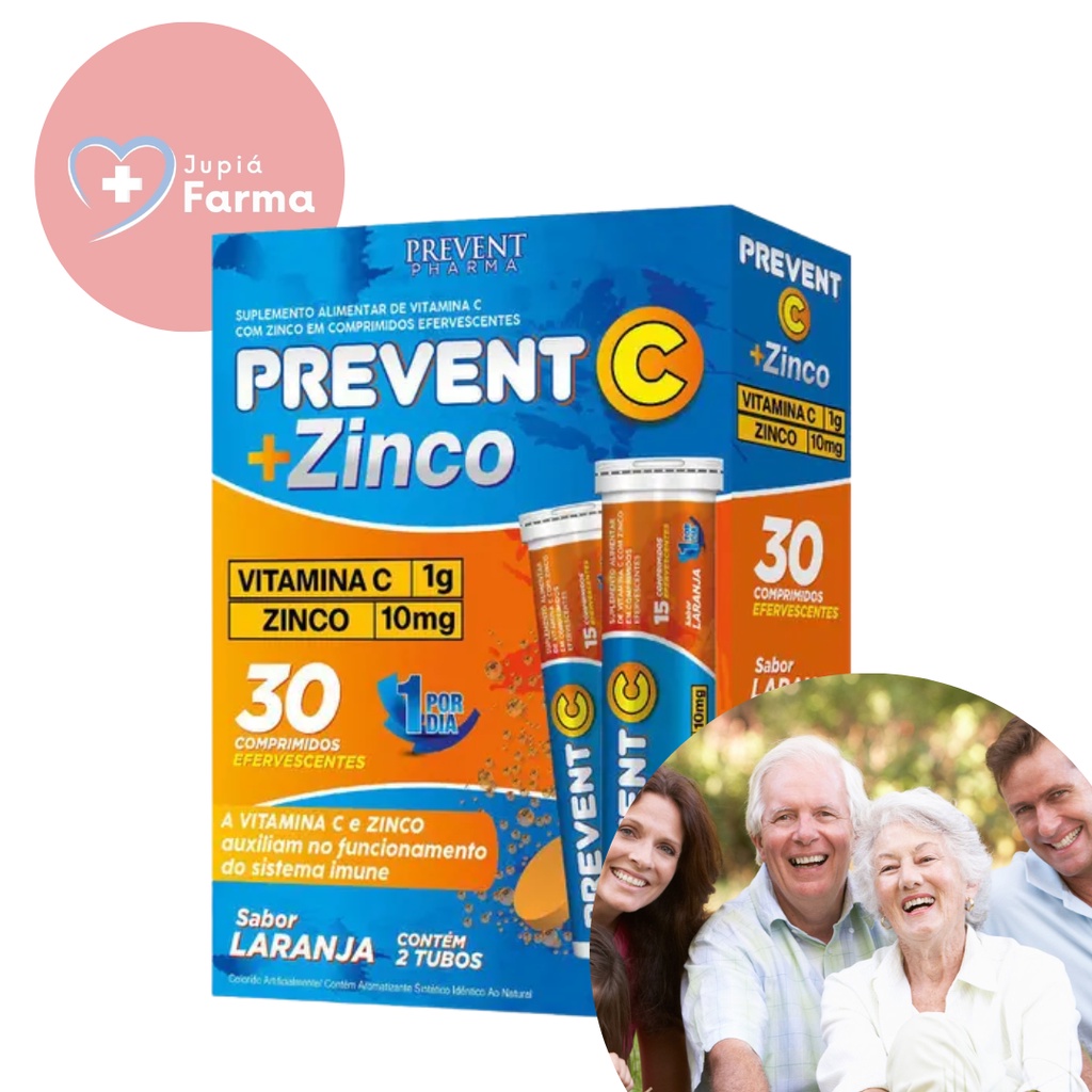 Prevent Vitamina C 1g Zinco 10mg 30 Comprimidos Efervescentes Envio Imediato Shopee Brasil 5007