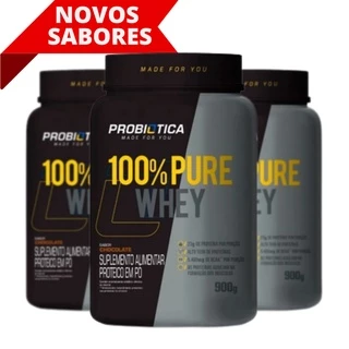 Whey Protein 100% Pure - 900g Pote Whey Protein Concentrado - Probiotica