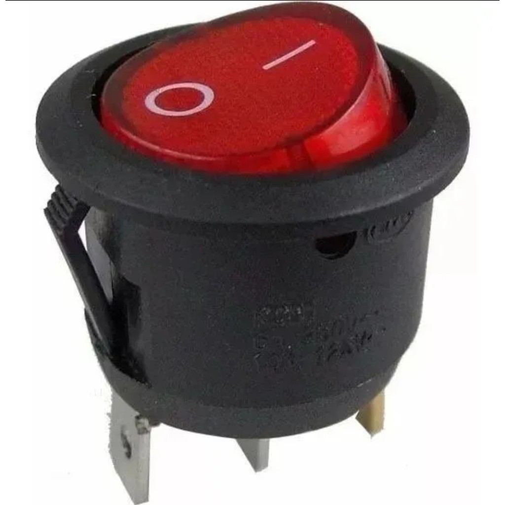 2 unidades interruptor Botão Chave gangorra kcd1-5-101n luz vermelho on ...