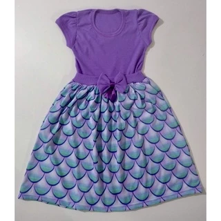 Vestido Festa Infantil Tema Sereia Escamas Menina
