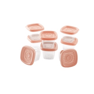 Conjunto de Potes de Plástico Quadrados 70 ml Pop 8 Unidades Vinho Malbec-Rosa Pastel/2022