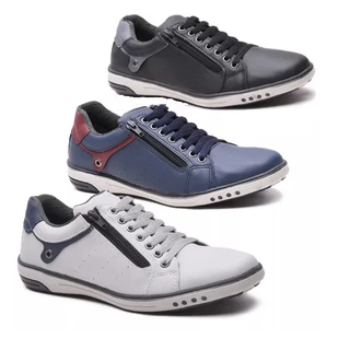 Kit 3 Pares De Sapatenis Masculino De Elastico Confortavel
