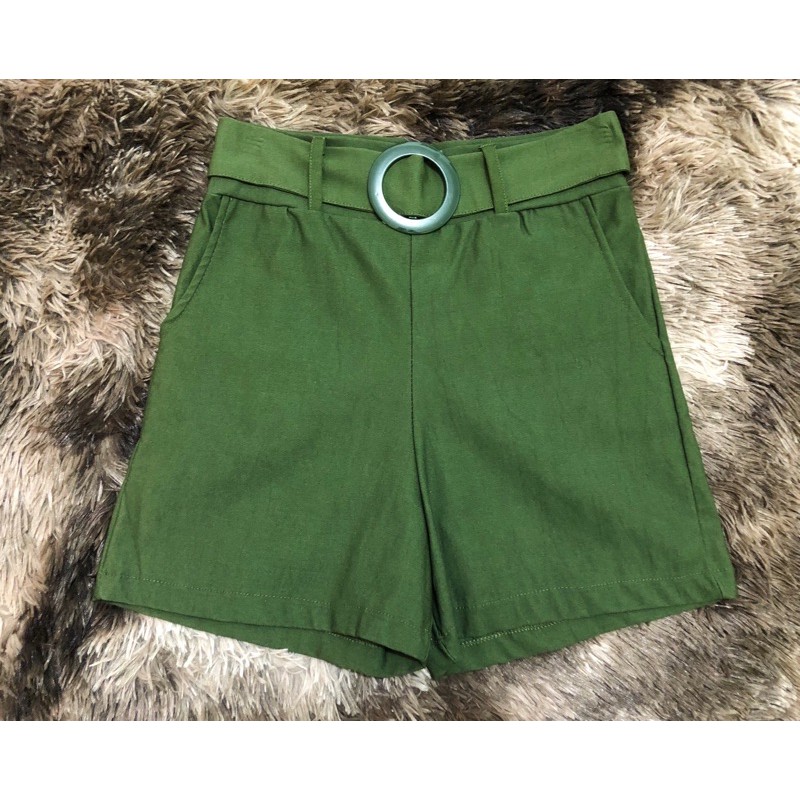 Short Feminino em Linho com Cinto Verde Militar - Kanto RG - A Sua Loja de  Moda Masculina, Feminina e Mais