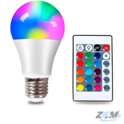 Lampada Bulbo Led Rgb E27 Bivolt Controle Remoto 3w 5w Ou 7w Cores Shopee Brasil 4537