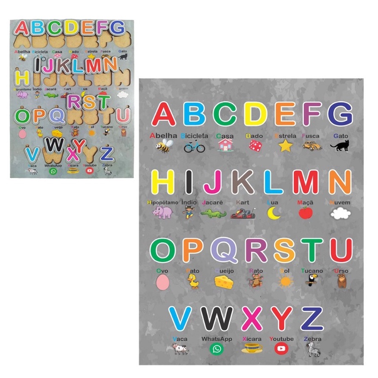 Jogo Educativo de Encaixe Alfabeto Brincando com as Letras - ENGENHA KIDS -  Produtos e acessórios para bebê