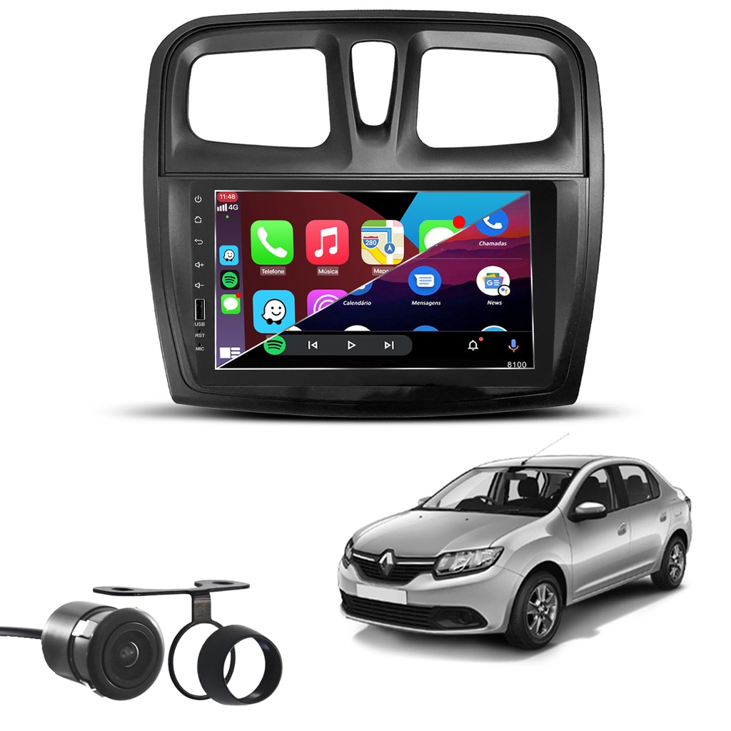 Multimidia Rn Logan Carplay Android Auto 9 polegadas | Shopee Brasil