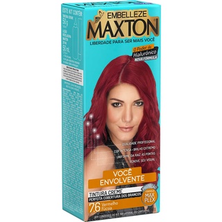 Tinta de Cabelo Maxton Ruiva +Envolvente Vermelho Fúcsia 7.6