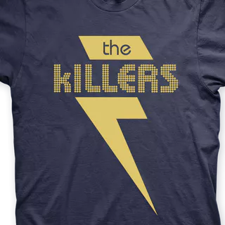 Camiseta The Killers Marinho e Dourado em Silk 100% Algodão