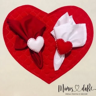 kit 04 Porta guardanapos de coração dia das mães dia dos namorados