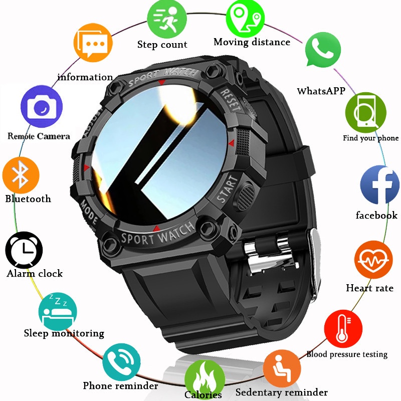 FD68s Relógio Inteligente 1.44 Polegadas À Prova D'água Bluetooth Smartwatch Esportivo Com Monitor De Frequência Cardíaca