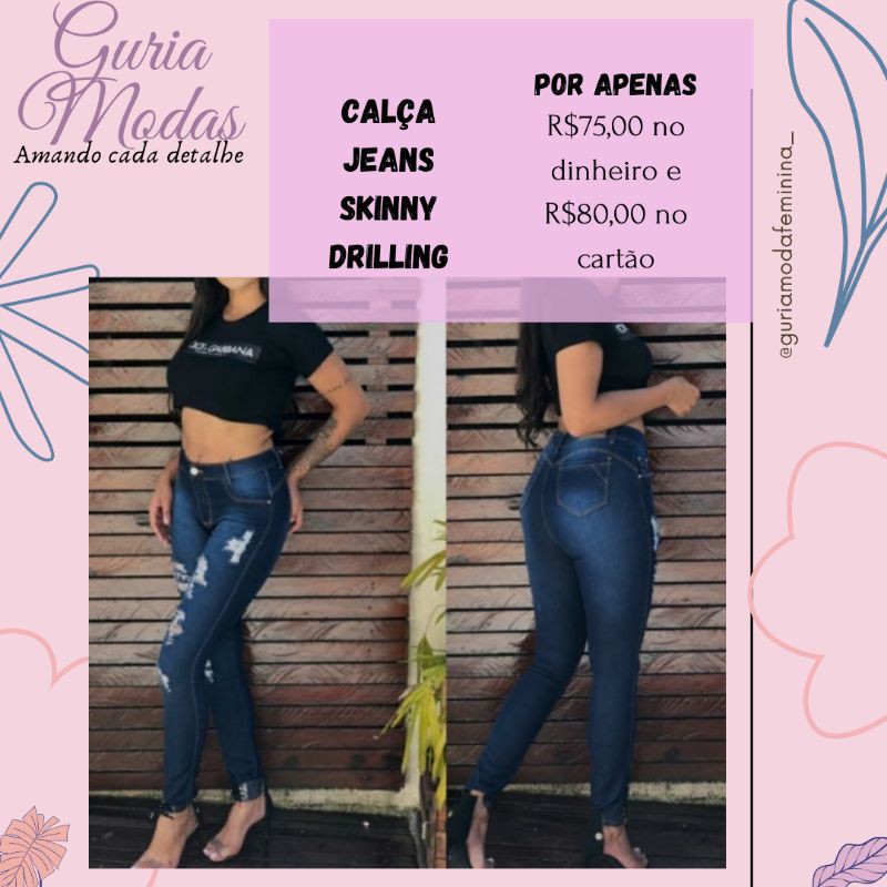 Calça Flare Jeans Feminina Plus Size Escura com puidos cintura