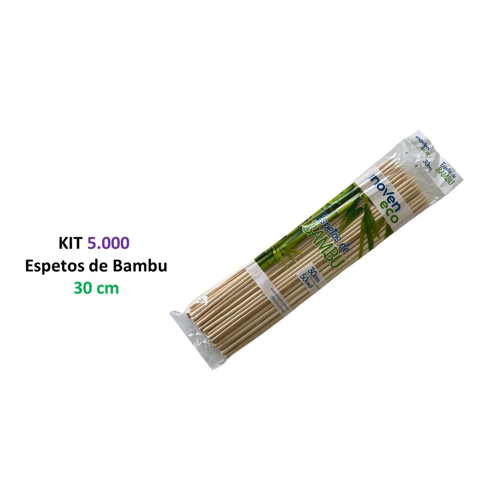 5.000 Palitos De Bambu Espetos Sem Farpas P/ Churrasco 25cm