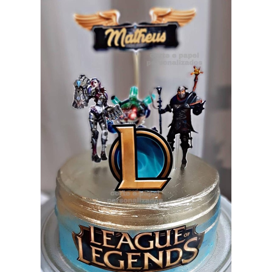 Topo de bolo League of Legends L. O. L. para imprimir grátis