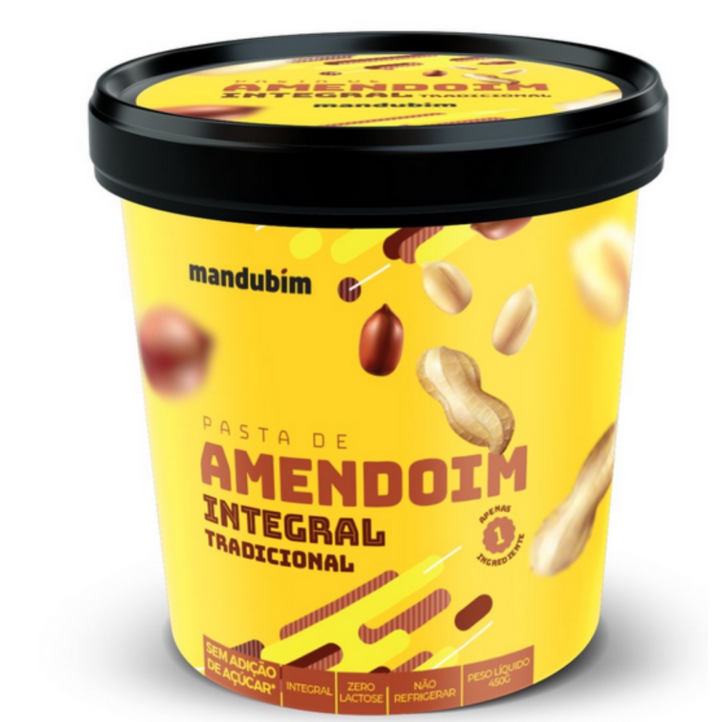 Pasta De Amendoim Integral 450g Mandubim Sem Açúcar | Shopee Brasil