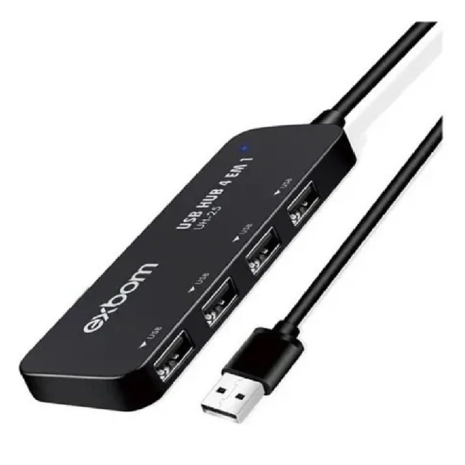 Mini Hub Usb 2.0 4 Portas Slim 480mbps Knup Kp-T109 Preto