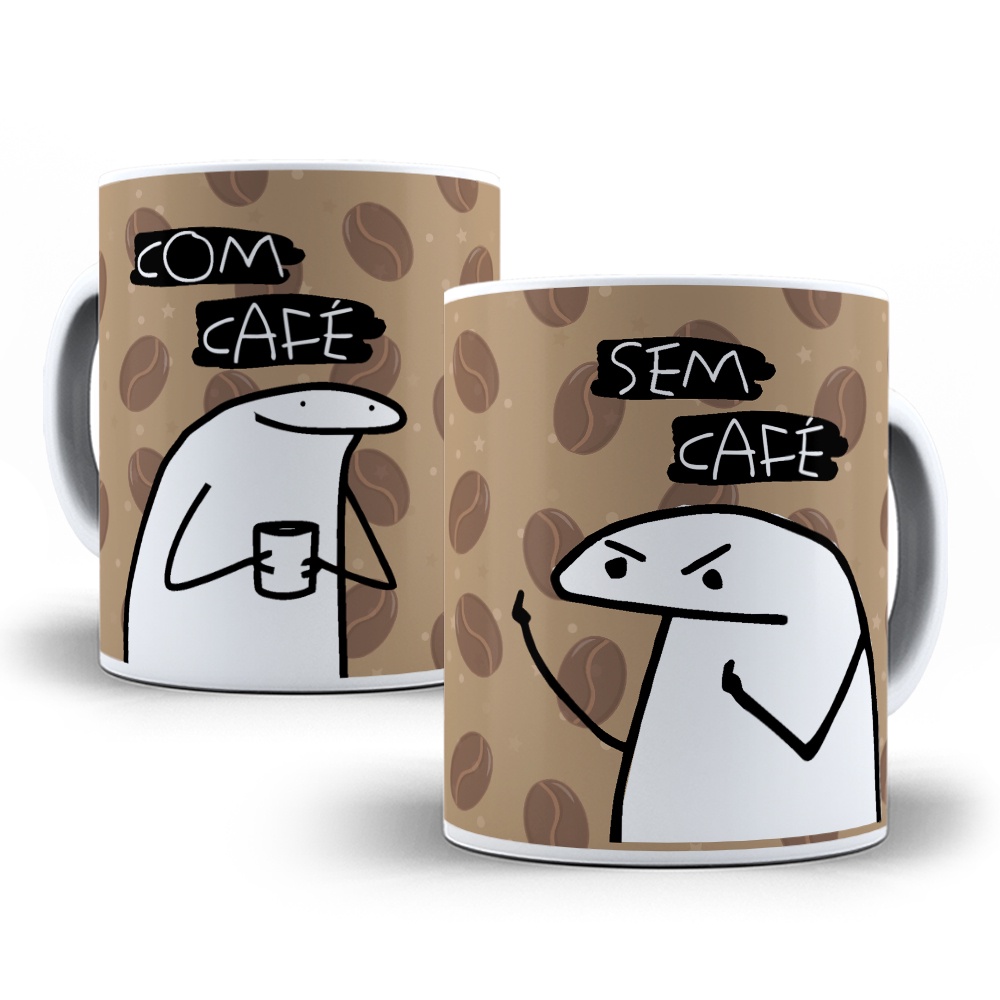 Caneca Flork Meme Bentô Divertida - Com Café & Sem Café