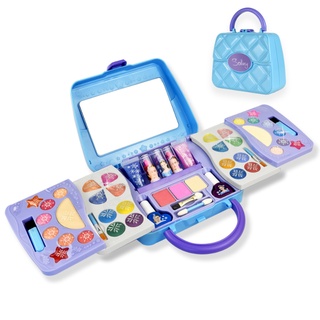 Maquiagem para meninas, conjunto de 21 peças simulação de brinquedo de  maquiagem para meninas com bolsa de cosméticos, jogo de maquiagem de  princesa, conjunto completo realista, brinquedo de maquiagem infantil para  festa