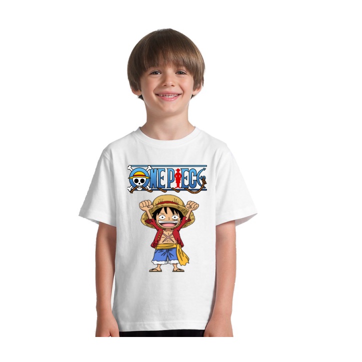 Camiseta infantil estampa personagens branca, One Piece em 2023