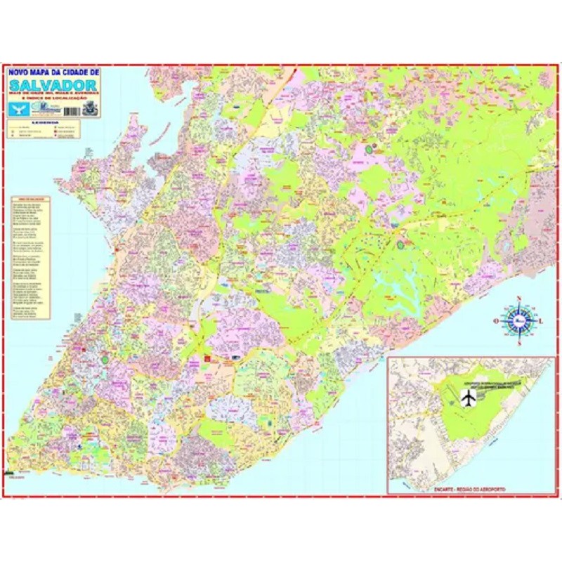 Mapa Geo Político Rodoviário Gigante Da Cidade De Salvador | Shopee Brasil