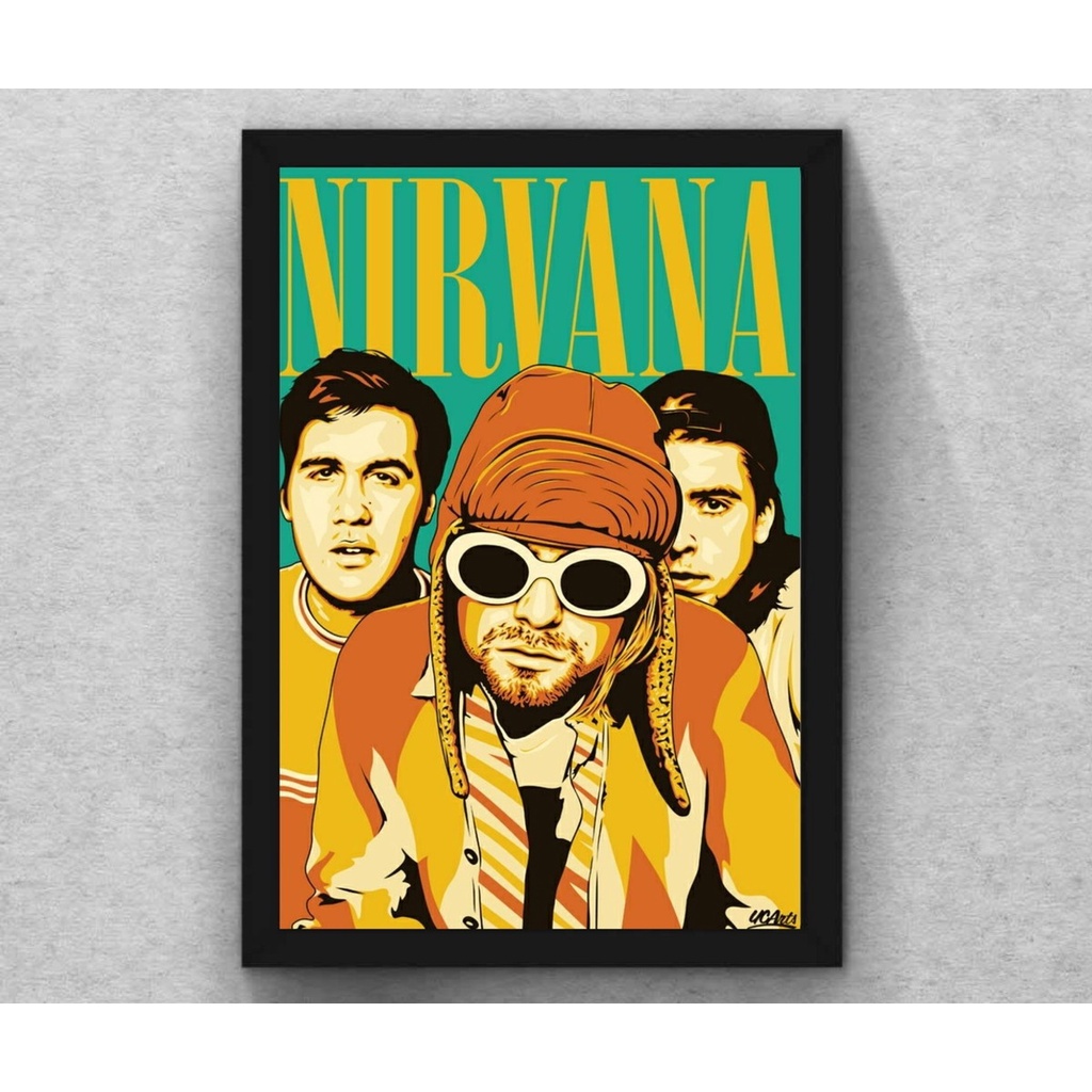 Quadro Nirvana Banda de Rock Kurt Cobain musica roqueiro | Shopee Brasil