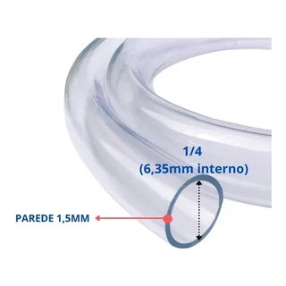 04 Metros Mangueira De Nível Pvc 1/4 X 1,5mm (parede)
