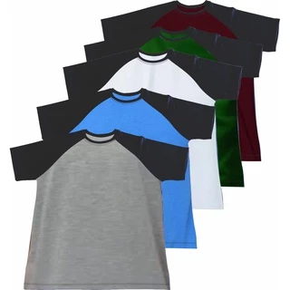 Camiseta Tam. G1 a G3 Plus size Raglan manga curta masculina 100% algodão