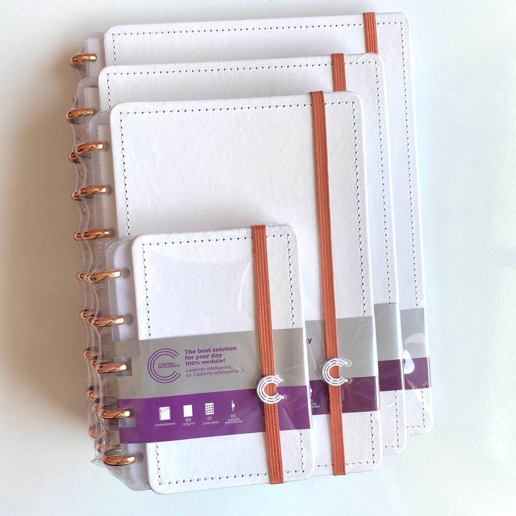 Caderno Inteligente All White | Tamanho Inteligine, A5, Médio ou Grande ...