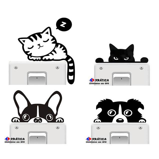 Desenho Animado Engraçado Autocolantes Luminosos Para Gatos Animais  Decoração De Casa Quarto Infantil Interruptor De Parede Do Paster  Skateboard Bagagem Frigorífico Motos Motocicleta Pára-Choques De Carro  Decalque De Vinil