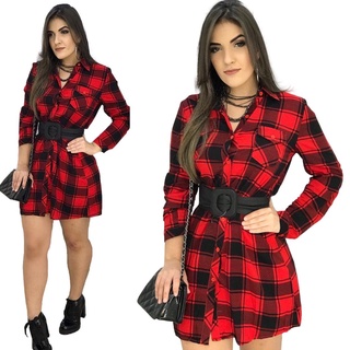 Chemise Vestido Xadrez Flanelado Urbanic