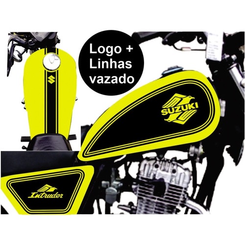 Adesivo preto tanque lateral suzuki intruder 125 a406