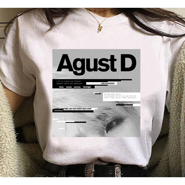 Camiseta camisa feminina masculino Min Yoongi August D Suga Bts
