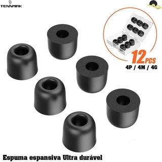 Borrachas para Fone de Ouvido - Espuma expansiva ULTRA resistente Kit com 12unid.