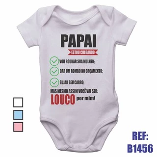 Body Infantil Papai Estou Chegando Bebê Kids