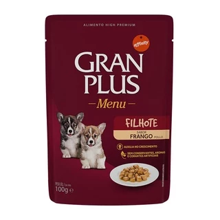 Ração Úmida Gran Plus Sache Gourmet Filhote Frango 100G