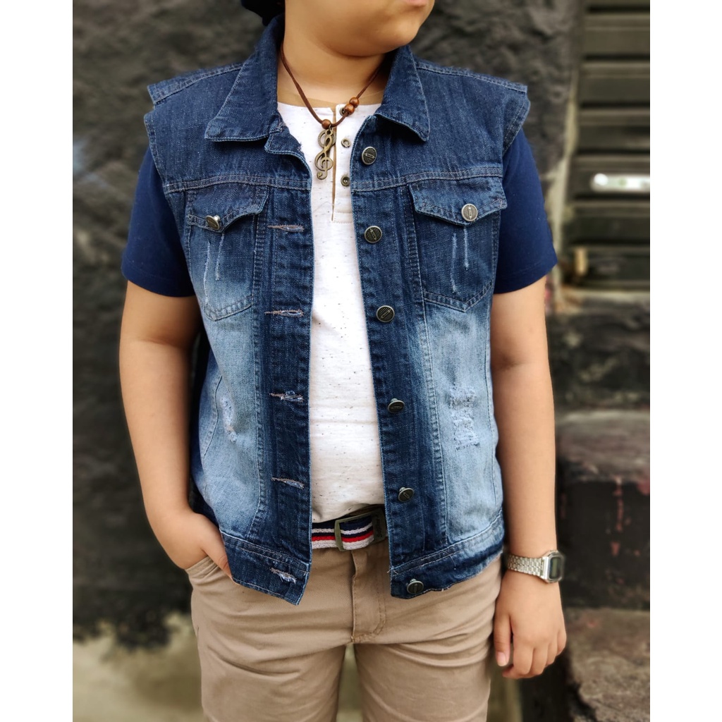 Colete jeans sales infantil menino