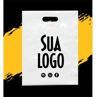 Sacola plástica personalizado 100 Unid. 20x30