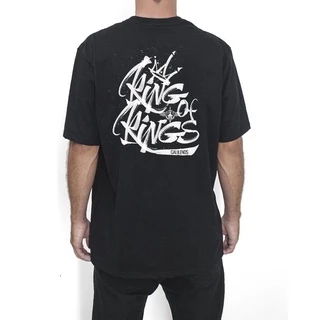 Camiseta Streetwear King of Kings Grafite oversize preta cristã hip hop gospel