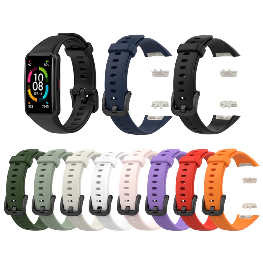 Cinturini Floreali Per Honor Band 6 - Bracciale In Silicone Morbidissimo, Sostituzione Facile E Impermeabile. Compatibile Con Honor Fitness Tracker Band 6, Regolabile Da 5.5 A 8.5 Pollici.