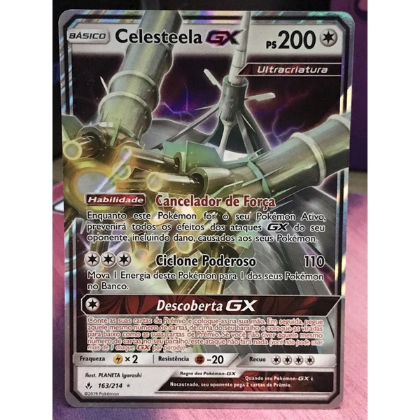 Carta Pokémon Celesteela GX Ultra Rara Copag