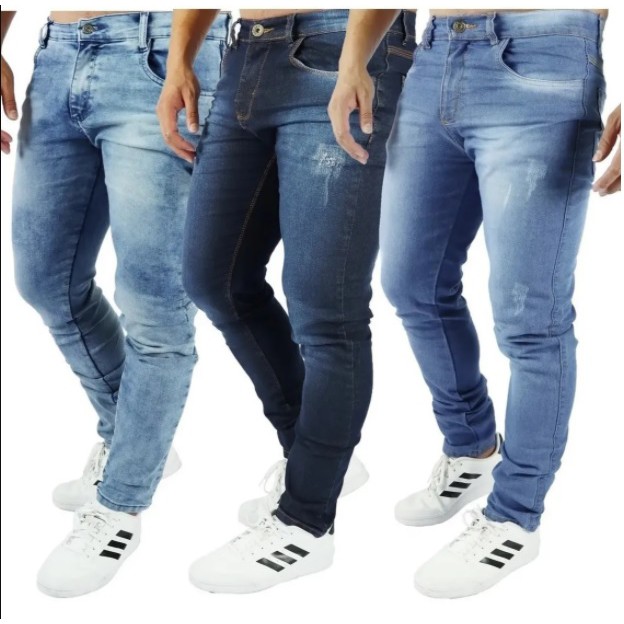 Calça Jeans Masculina Com Lycra Skinny Tamanho Normal e Plus Size do 34 ao 62